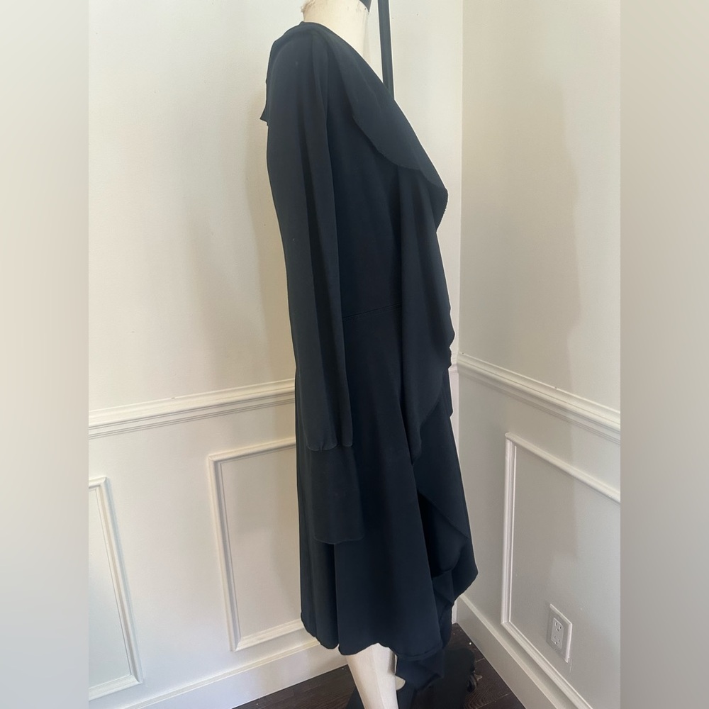 Designer Black Ruffle coat - Picture 7 of 9
